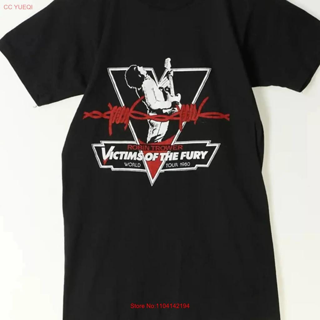 Robin Trower Victims Of The Fury Black T Shirt All Sizes Td177 Vintage Washed Versatile Breathable Slightly