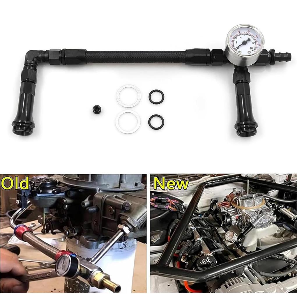 Braided AN6 Dual Feed Carb Fu-el Line Fu-el Line Aluminum Alloy Replacement For 4150 Holley Carburetor 7/8-20 Thread