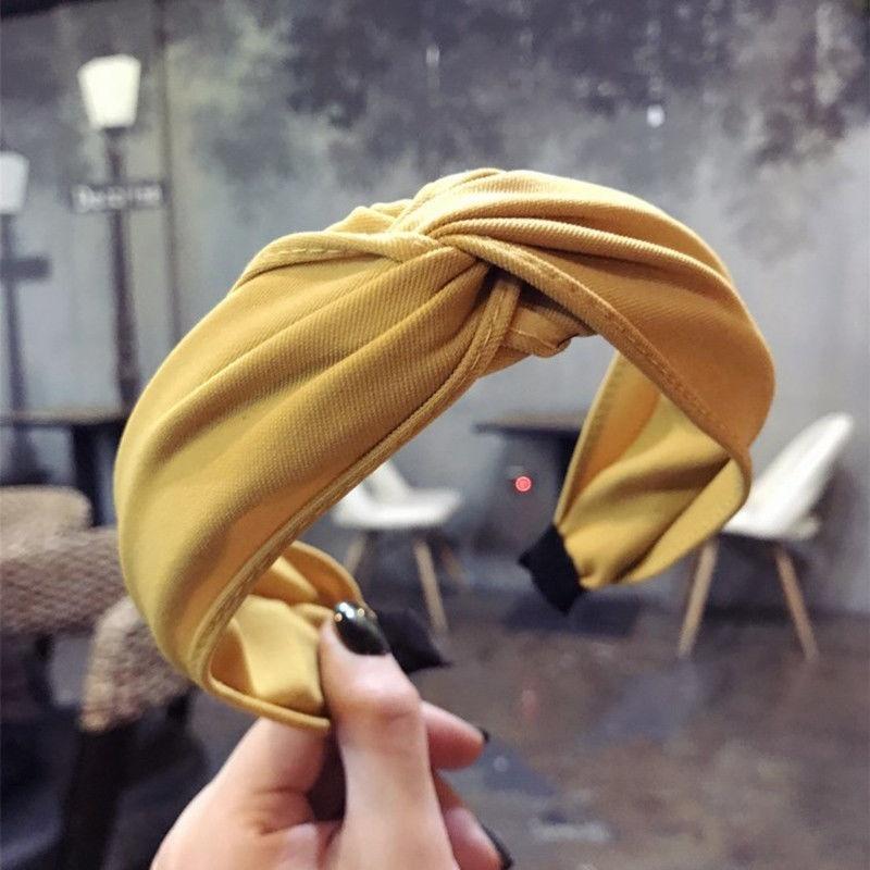 Women Ladies Yoga Elastic Hairband Bow Knot Headband Headwrap Hair Hoop Solid