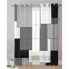 Black Grey Patchwork Abstract Art Sheer Curtains for Living Room Decoration Window Curtains Kitchen Tulle Voile Organza Curtains