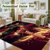 Crystal Velvet Square Rug Custom NameCristiano Ronaldo Pattern Non Slip Home Floor Decor Rug