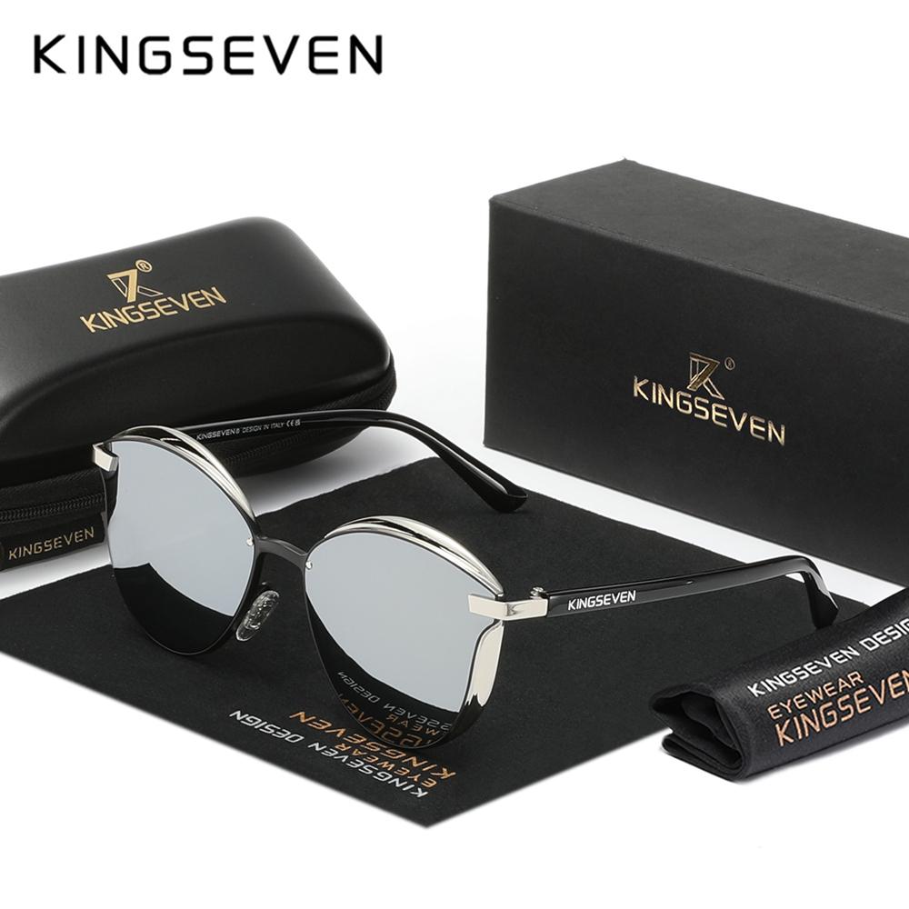 Оригинальные женские очки KINGSEVEN Cat Eye, поляризованные солнцезащитные очки, роскошные линзы UV400 для женских очков, аксессуар