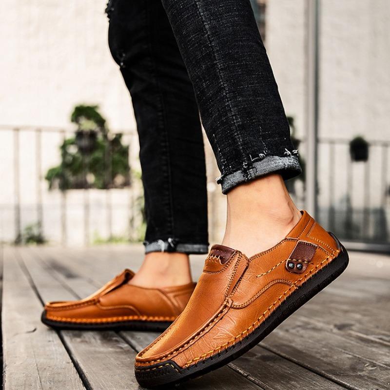 Модные мужские лоферы Новая ручная работа Кожаная обувь Высококачественные мокасины из коровьей кожи Слипоны Обувь для вождения для мужчин Повседневные балетки Chaussure Homme