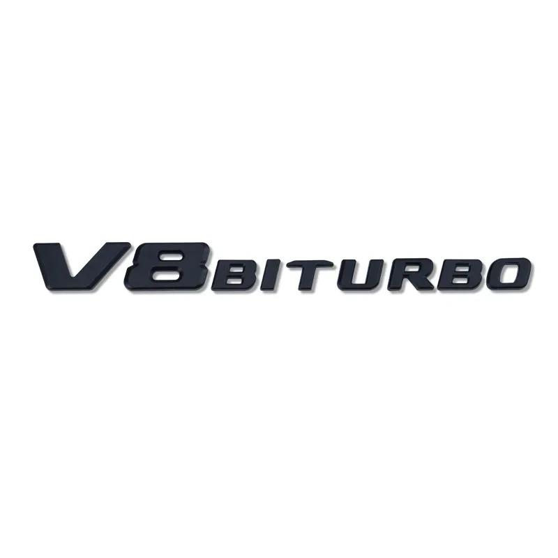 V8 BITURBO Letter 3D ABS Car Sticker for Mercedes Benz Twin Turbo Logo Fender Modification Label Decorative Decal AccessoriesRR1