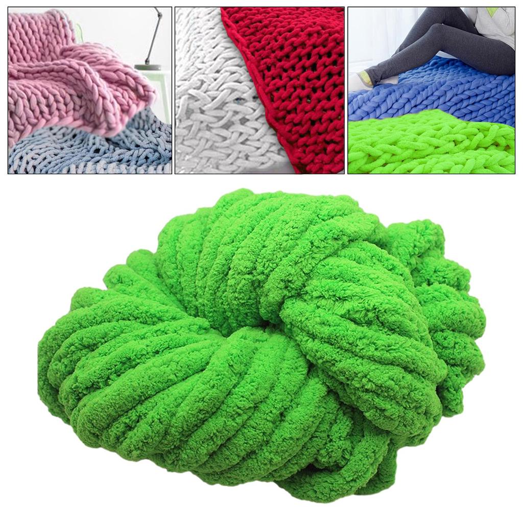 Chunky Chenille Yarn Thick Yarn Jumbo Gauge 7 Plush Yarn Acrylic Bulky Yarn for Bed Hand Knitting Crochet Throw Cushion
