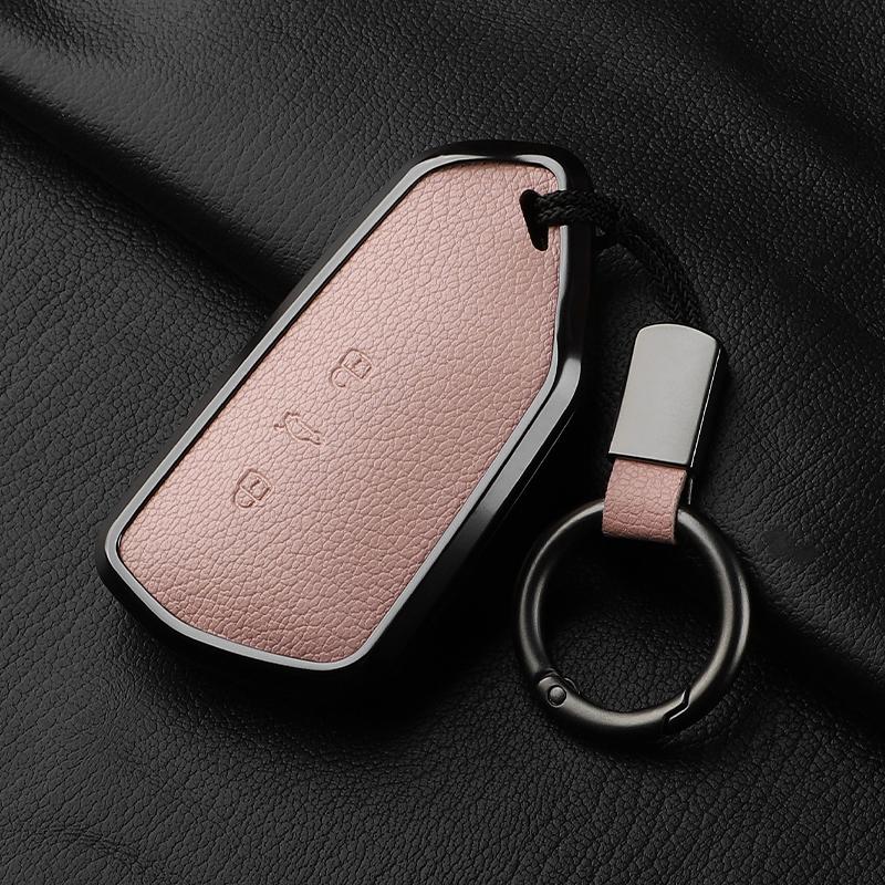 AAABP1 Goatskin Car Key Case Cover For Volkswagen Golf 8 MK8 ID.3 ID.4 Cupra Skoda Octavia A8 SEAT Leon MK4 2020 2021 Formentor Tarraco