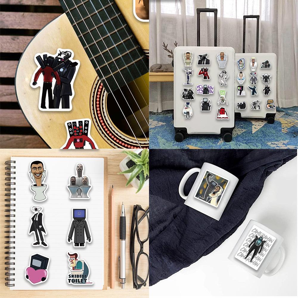 50 шт. Водонепроницаемые наклейки для DIY. Милый дизайн Туалетного Человека и Человека-Наблюдателя для Гитары, Ноутбука, Багажа