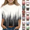 Print Tops For Youth Girls 5-16 Years Round Neck 3/4 Sleeves T-Shirts Trendy Tops Outfit Tees