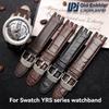 Специальный изогнутый ремешок 21 мм для часов Swatch из коровьей кожи Мужской YRS403 YRS412 YRS402g Ремешок для часов из телячьей кожи с инструментами