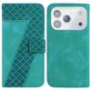 For iPhone 17 Pro Stand Case 7-Shaped Pattern Imprint Leather Phone Cover with Strap