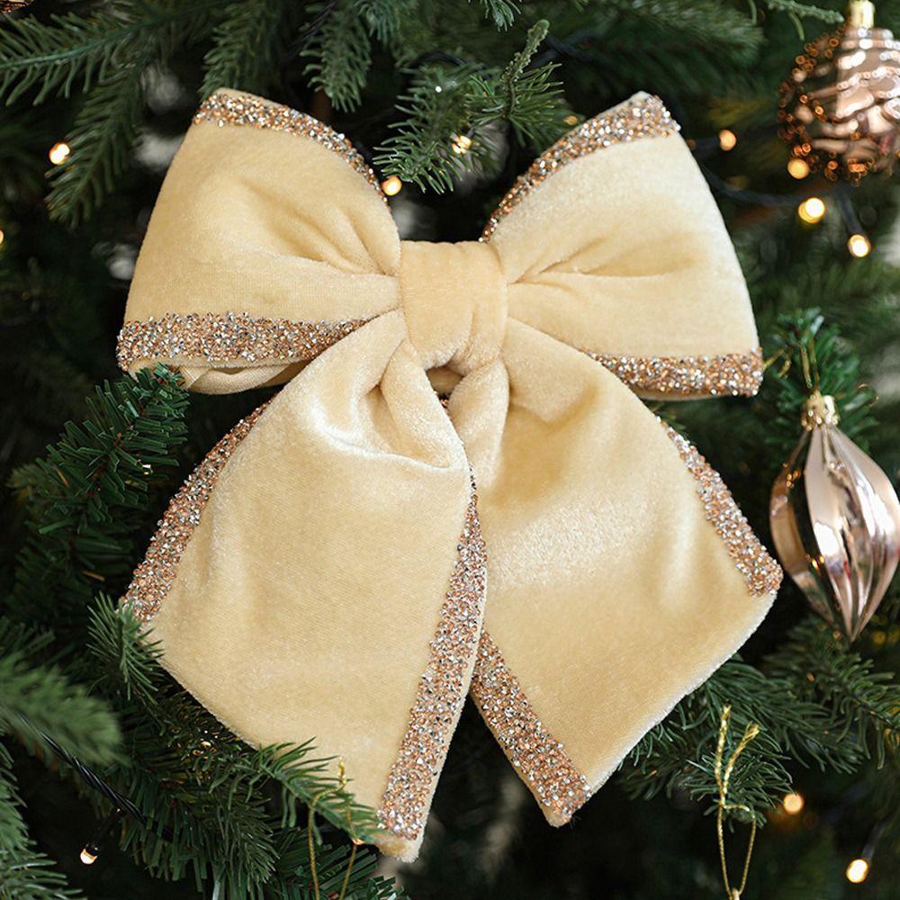 DIY Craft Christmas Tree Bowknot Cartoon Glitter Christmas Bow Party Wedding Decoration