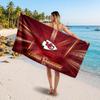 Kansas City Chiefs Customized Name Text Beach Towel, Soft Absorbent Towel Beach Pool Travel Personal Gift