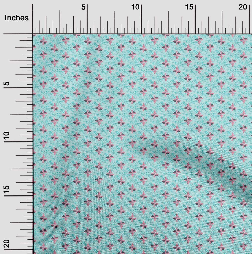 oneOone Cotton Flex Dark Peach Orange Fabric Leaves & Floral Block Sewing Craft Projects Fabric Prints By Yard 40 Inch