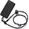 Protective Case - BOOLING - Samsung Galaxy S22+ - Black Silicone - Gray Lanyard - Flexible