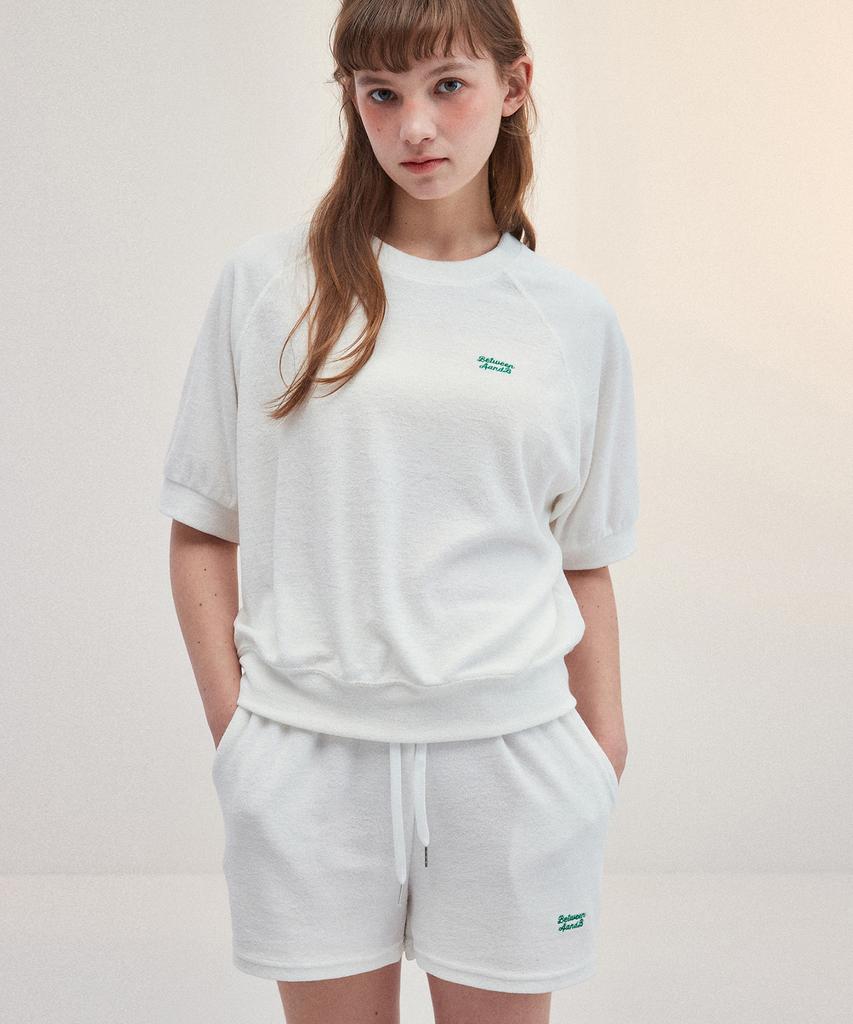 BETWEEN A AND B Terry Banding Shorts [White]