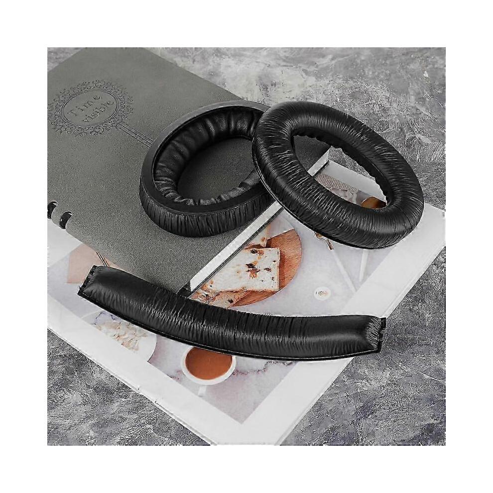 Replacement Parts Set for Sennheiser HD 380/380 Pro PC350 Game Zero Headphones Including QuickFit Leatherette Ear Pads and Headband Pad