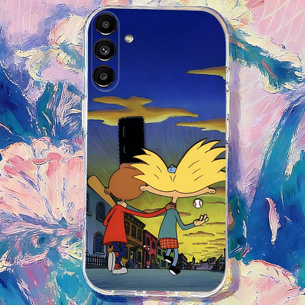 МУЛЬТФИЛЬМ Эй, Арнольд Хельга Чехол для телефона подходит для Samsung S30, S25, S24, S23, S21, S22, S20, S10, 5G, FE, lite, PIus, Ultra Прозрачный
