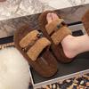 Home Super Fire Lamb Wool New Autumn and Winter 2025 Cotton Slippers Thick Bottom Fluffy Slippers Women Wear Warm