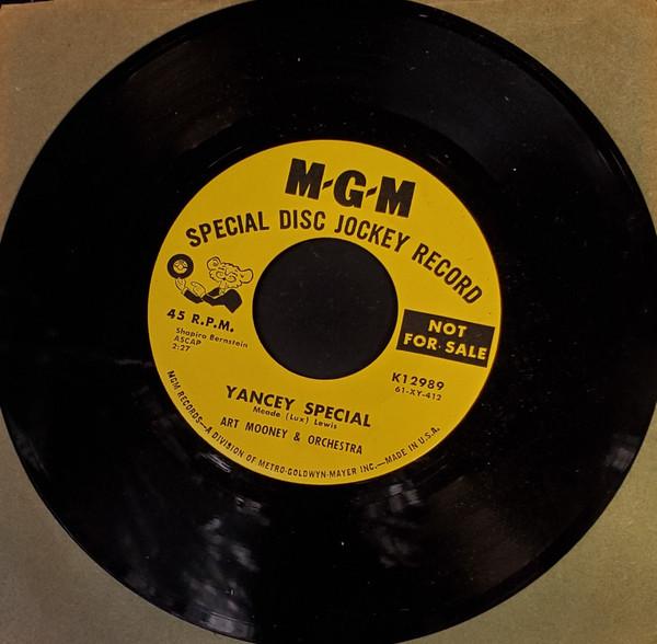 Пластинка 7 дюймов ART MOONEY & HIS ORCHESTRA - Yancey Special / Malibu K12989 MGM Records США Джаз Б/у