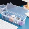 Transparent Data Cable Storage Box with Lid 5 Compartments Large Capacity Multi-purpose Charging Cord Jewelry Trinkets Organizer Case Container