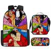 Рюкзак One Piece Школьный рюкзак для студентов Рюкзак Луффи Сумка-портфель Пенал