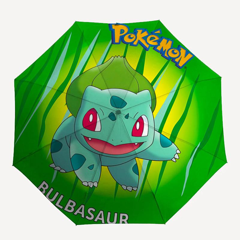 1pc Pokemon Bulbasaur Automatic Open/Close Umbrella Folding Umbrella, 8-Rib Sturdy Bones201