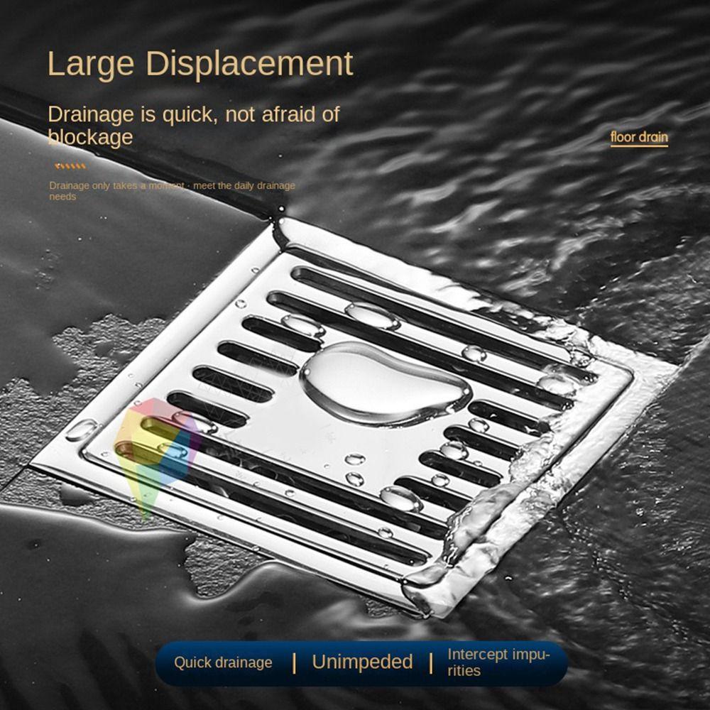 Stainless Steel Floor Drain Square Floor Cover Anti-odor Filter Core Shower