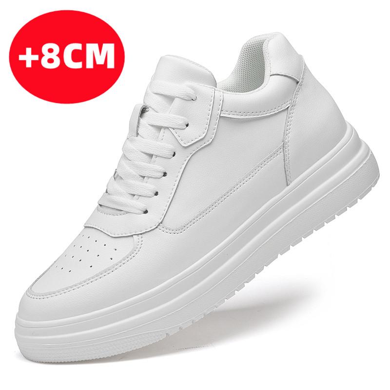 High Top Sneakers Man Causal Shoes Height Increase Insole 8cm White Black Taller Shoes Men Leisure Fashion Sports Leisure Walk