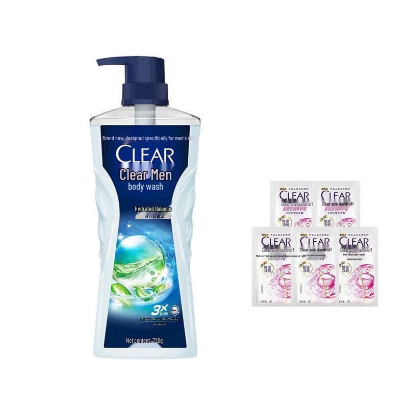 Гель для душа Clear Men с балансирующим эффектом и контролем жирности с саше-шампунем