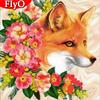 Алмазная картина с лисой, полная квадратная круглая рукоделие, Алмазная вышивка, мозаика с изображением животных, цветок, картина со стразами, настенное искусство