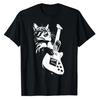 Funny Guitar Cat Rock Humorous Kitty Lover Cat Playing Guitar T-Shirt Graphic Tee Cute Musical Rock Comics Kitten Outfits Gift