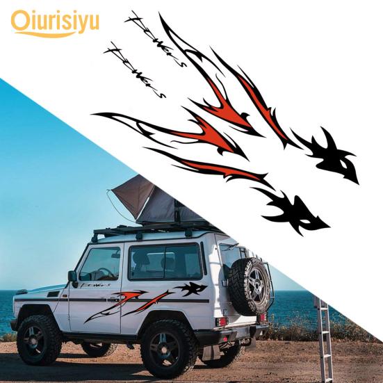 2шт автомобильная наклейка с пламенным узором самоклеящаяся наклейка из ПВХ на корпусе для внедорожника