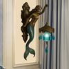 Mermaid Wall Lamp,Vintage Base Design Night Light, Vintage Style Bedroom El Restaurant Decorative Wall Lamp