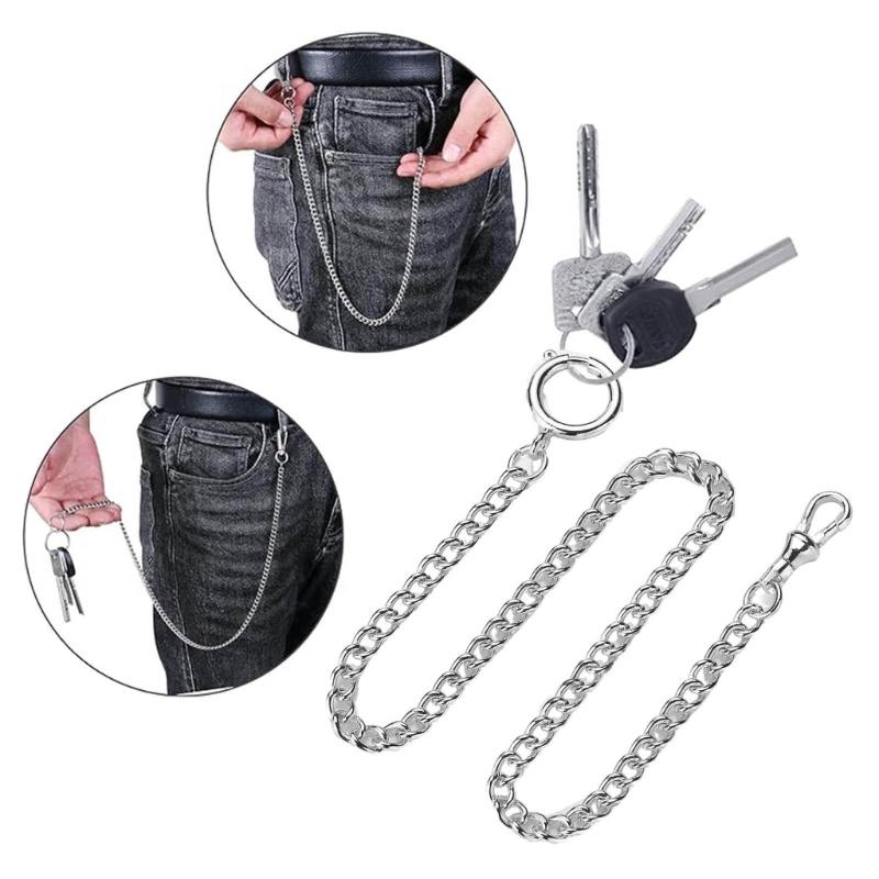 Цепочка для карманных часов Металлический ремень Джинсы Альберт Винтаж Т-образная поясная цепочка Звено Застежка для часов-брелока Аксессуары для карманных часов