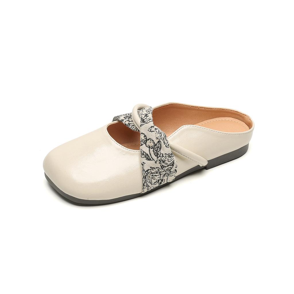 Weiwei girl 993-7 квадратная обувь одиночные женские туфли с плоской подошвой одна педаль мягкая подошва сумка головка полутапочки летние женские