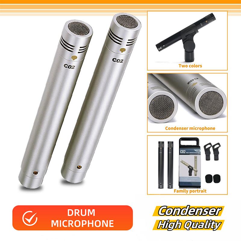 C02 Condenser Small-Diaphragm Suspension Microphone Pencil Type Mic with Shockproof Clip Piano  Recording c02 Audio Instrument