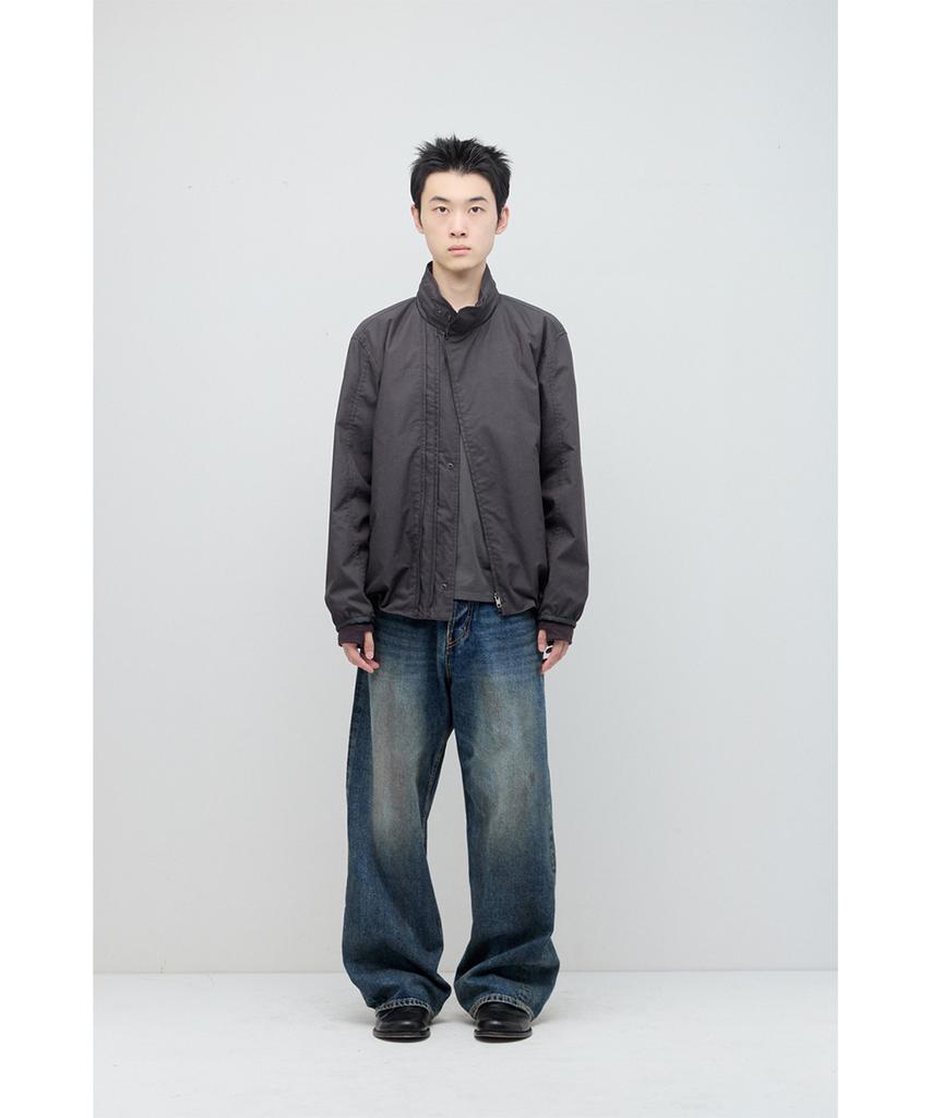 HATCHINGROOM Diagonal Zip Jacket V2 Charcoal