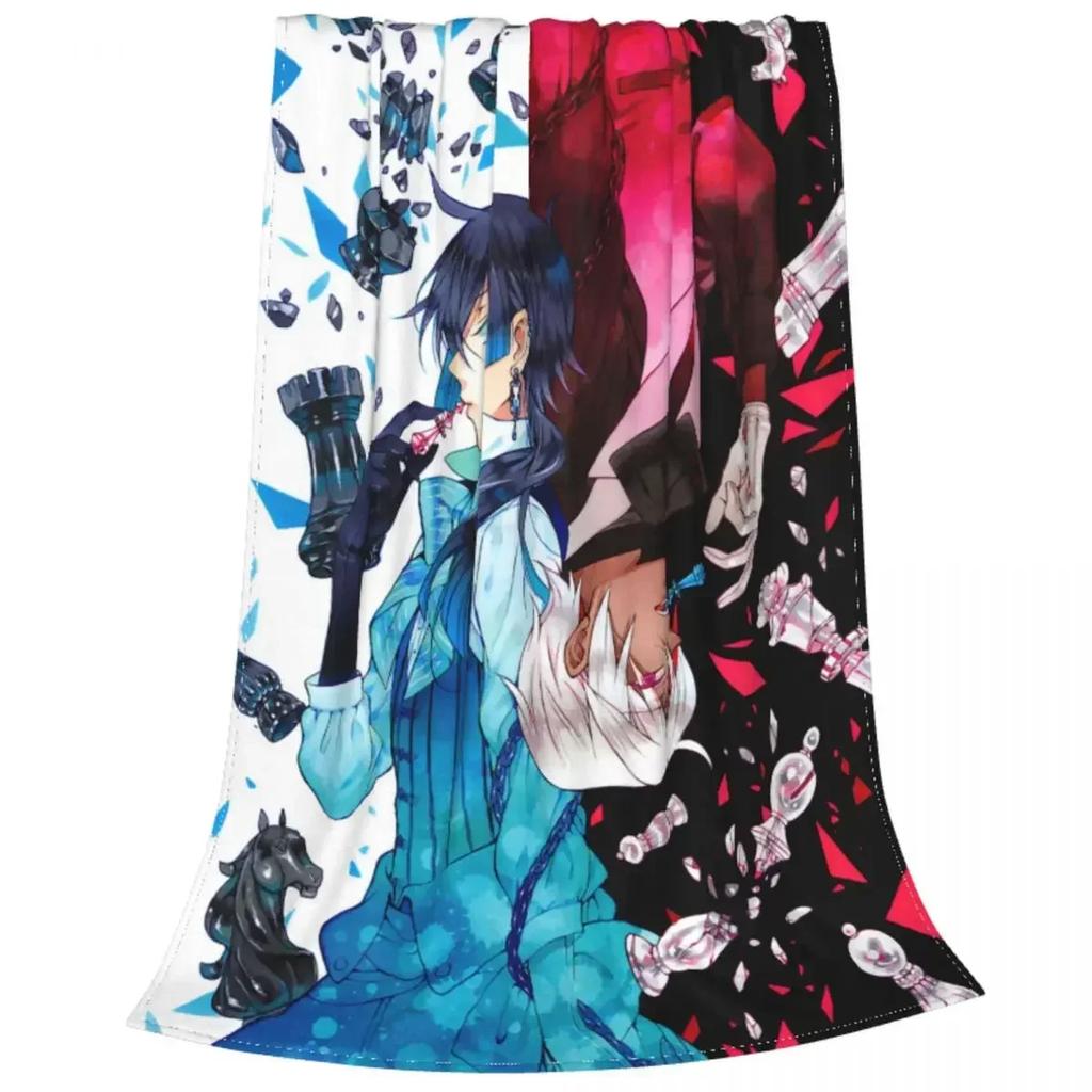 Пример использования одеяла Vanitas Anime Blanket Flannel Textile Vanitas no Karte Thin Throw Blanket for Bedbed Office Plush Thin Quilt