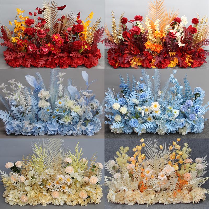 Wedding Aisle Floral Arrangement: Artificial Flower Basket & Row Decoration