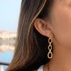 Серьги-кисточки на гладкой цепочке из нержавеющей стали для женщин, модные, с металлической текстурой, 18 карат, золотые аксессуары