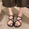 With Skirt Non-slip Toe Flat Slippers, Women's Summer Wear New High-end Cool Slippers