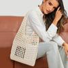Yogodlns Fashion Crochet Bags for Women Summer Beach Tote Bag Aesthetic Totes Handbag Bohemian Woven Knit Shoulder Bag