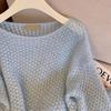 Ажурный вязаный свитер, пуловер, свободный ленивый свитер с длинными рукавами, повседневный базовый верхний чехол