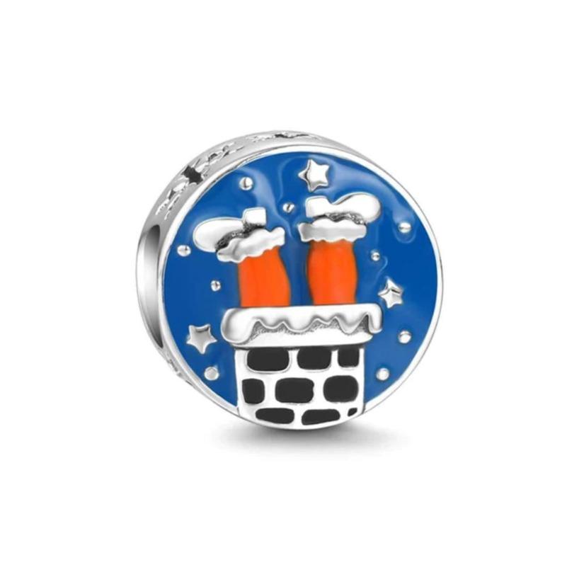 New Copper Plating Charming Apple Snowman Christmas Reindeer Pendant Fit Original Necklace Bracelets Diy Christmas Jewelry Gifts