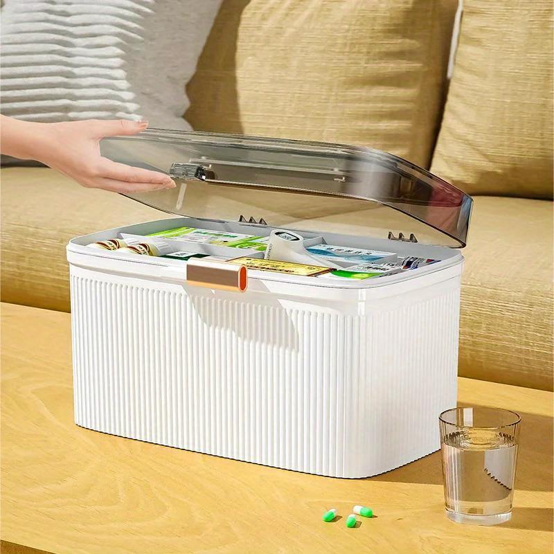 Portable Medicine Storage Box With Handle Multifunctional Leakproof Pill Organizer Large Capacity Medicine Storage Box