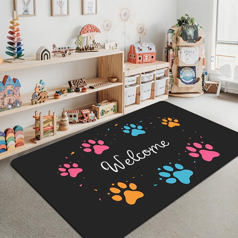 Welcome Paw Print Doormat Living Room Rugs Kitchen Floor Mat Home Decor Door Mat Entrance Carpet for Outdoor/indoor