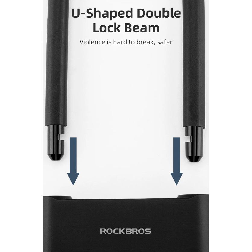 ROCKBROS Умный велосипедный замок Bluetooth Отпечаток пальца Водонепроницаемый Высокопрочный стальной сплав Противоугонный U-образный замок Велосипедные аксессуары