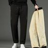 Men's Fleece Pants Velvet Cashmere Pants Male Thick Fleece Winter Warm Trousers