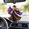Подвеска-вертушка для зеркала заднего вида автомобиля, Танцующая девушка, Ловец солнечного света, Ручная работа, Витражная вертушка, Устойчивая к погодным условиям, Садовая, Бохо, Подвесная, Ловец солнечного света