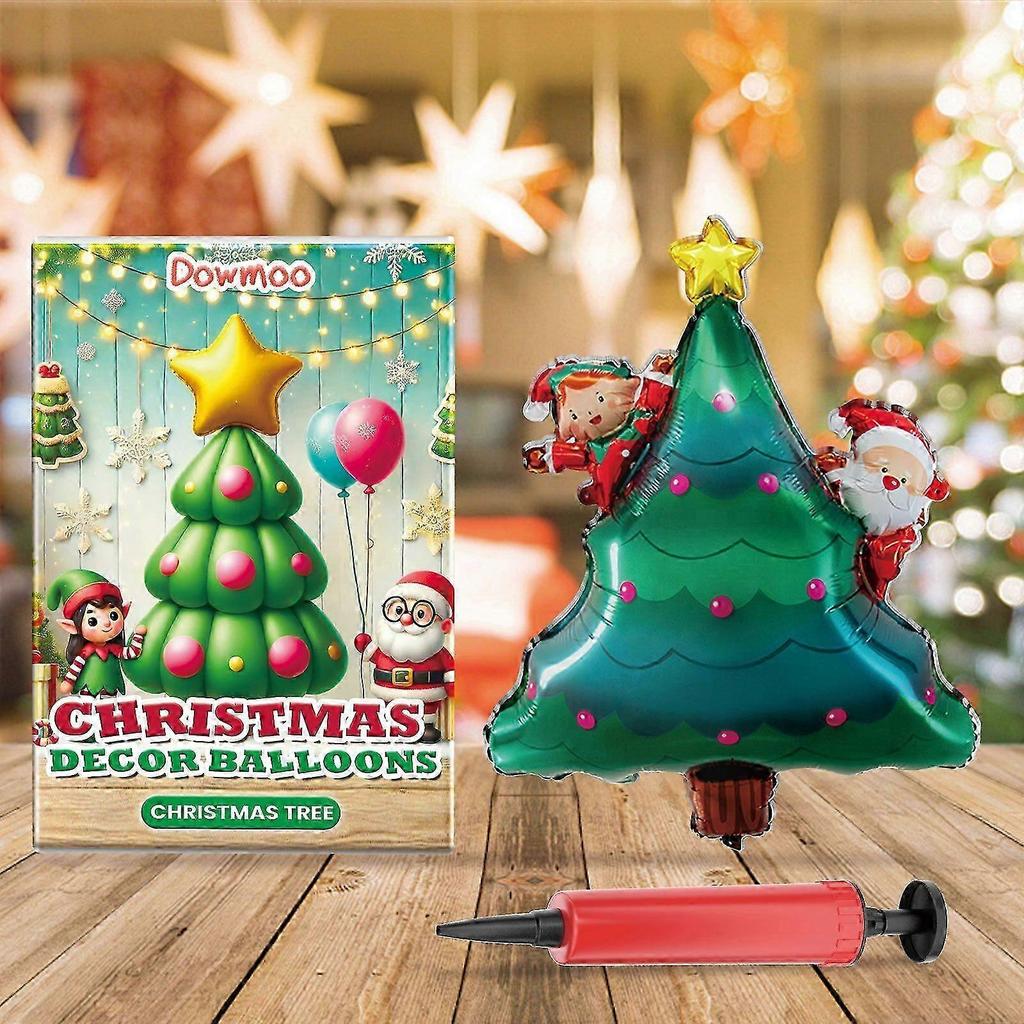 Durable Christmas Balloons Set - Santa, Reindeer & Tree, Easy Inflate, Long-Lasting Holiday Decor